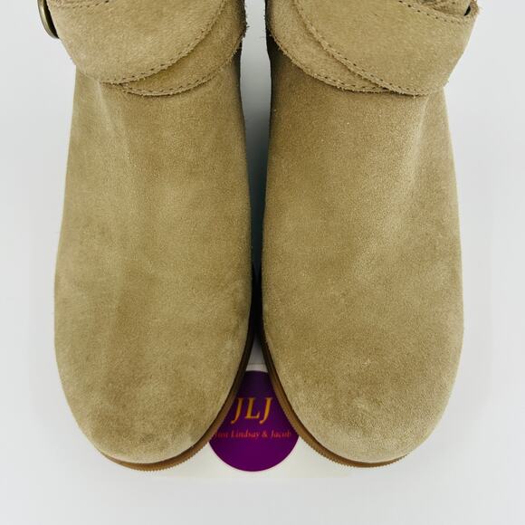 Sorel Women's Joan Of Arctic Wedge II Buckle Khaki Suede Ankle Booties Size 9 - Picture 4 of 11